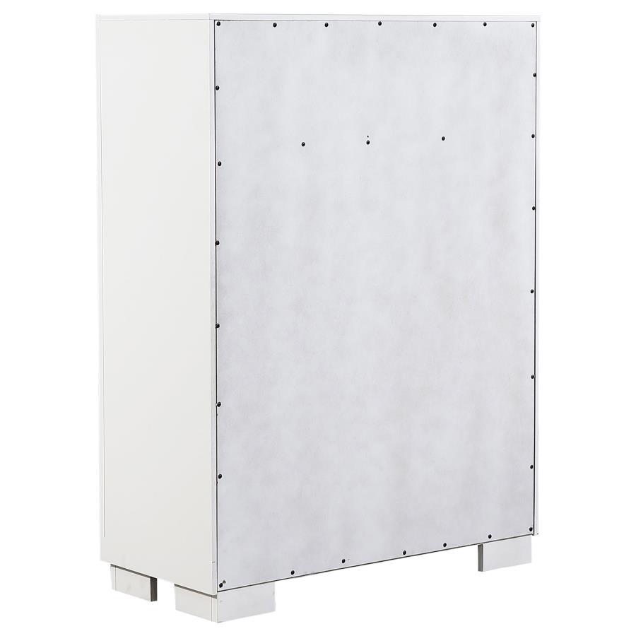 Jessica - 5 - Drawer Bedroom Chest - Cream White Accent Chest modern furniture Contempo Furniture