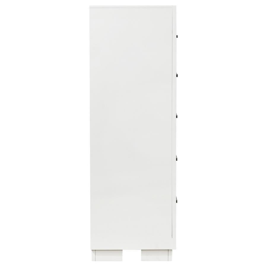 Jessica - 5 - Drawer Bedroom Chest - Cream White Accent Chest modern furniture Contempo Furniture