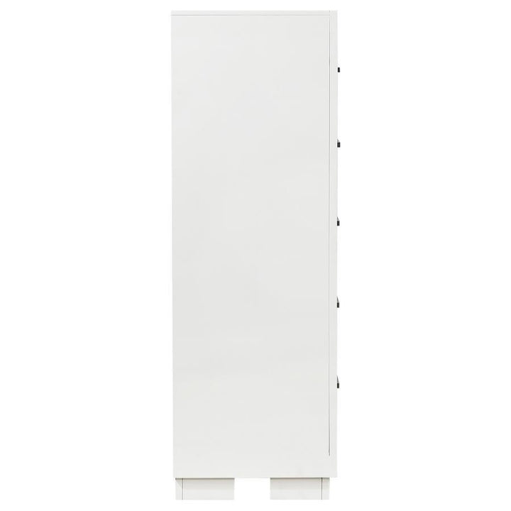Jessica - 5 - Drawer Bedroom Chest - Cream White Accent Chest modern furniture Contempo Furniture