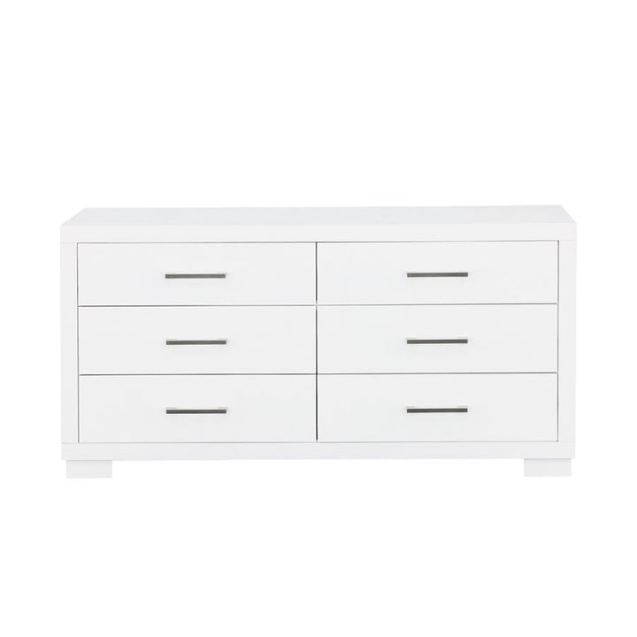Jessica - 6 - Drawer Dresser - Cream White Dressers modern furniture Contempo Furniture