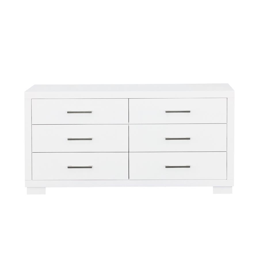 Jessica - 6 - Drawer Dresser - Cream White Dressers modern furniture Contempo Furniture