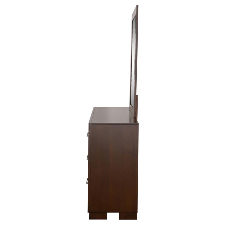 Jessica - 6 - Drawer Dresser With Mirror - Cappuccino Dresser & Mirror modern furniture Contempo Furniture