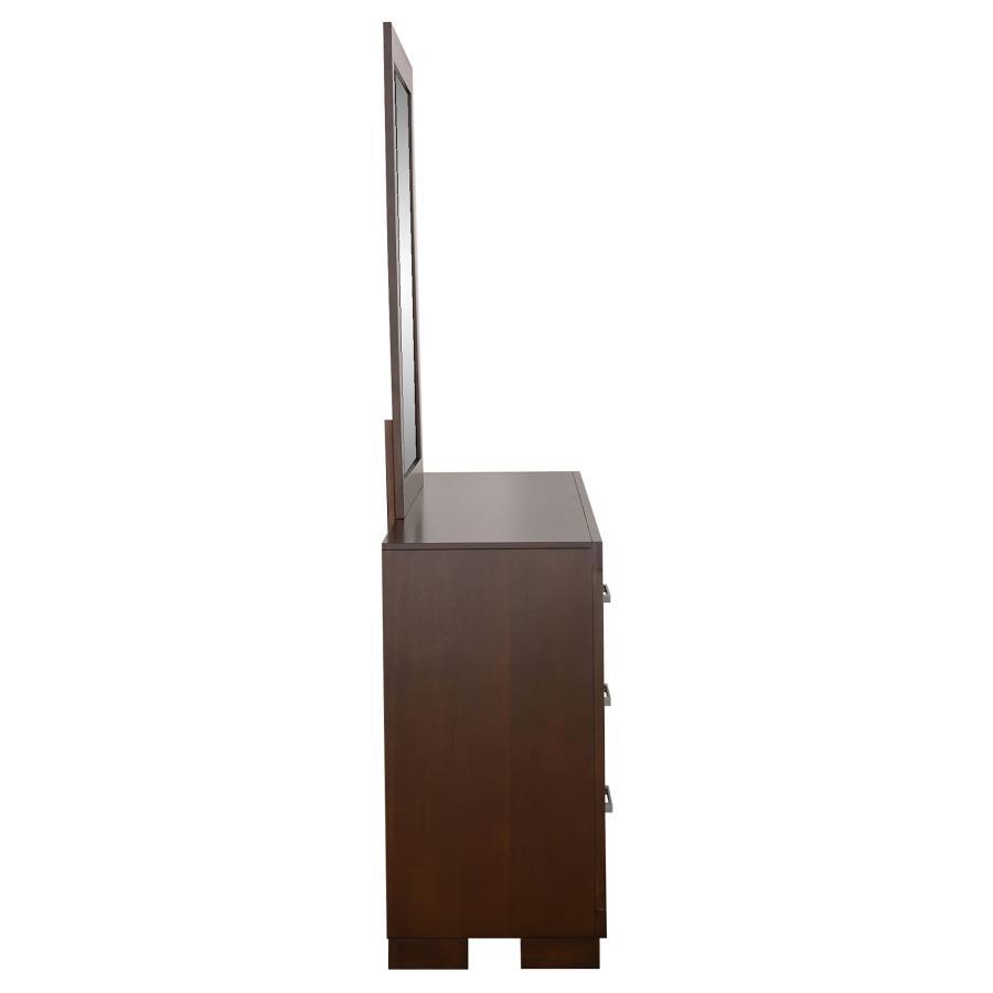 Jessica - 6 - Drawer Dresser With Mirror - Cappuccino Dresser & Mirror modern furniture Contempo Furniture
