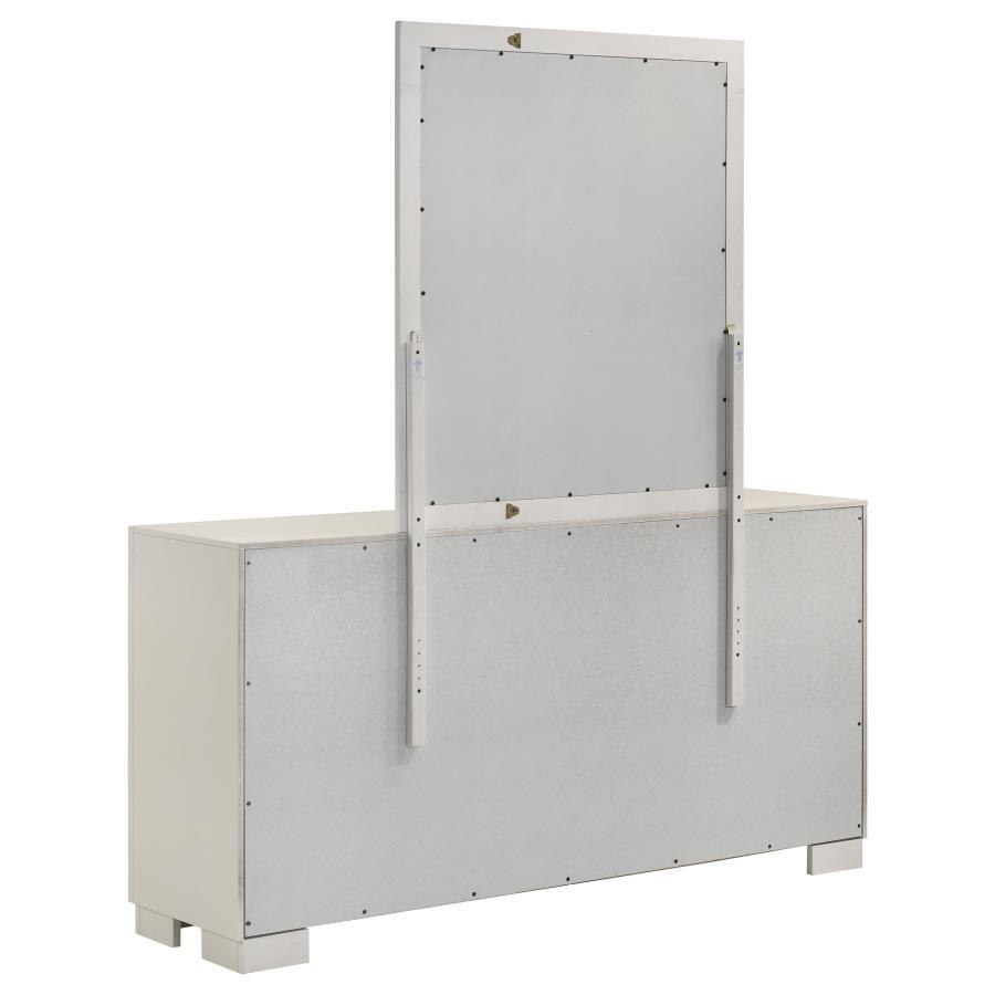 Jessica - 6 - Drawer Dresser With Mirror - Cream White Dresser & Mirror modern furniture Contempo Furniture