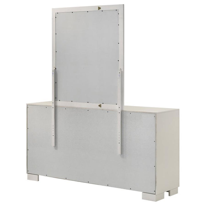 Jessica - 6 - Drawer Dresser With Mirror - Cream White Dresser &amp; Mirror modern furniture Contempo Furniture