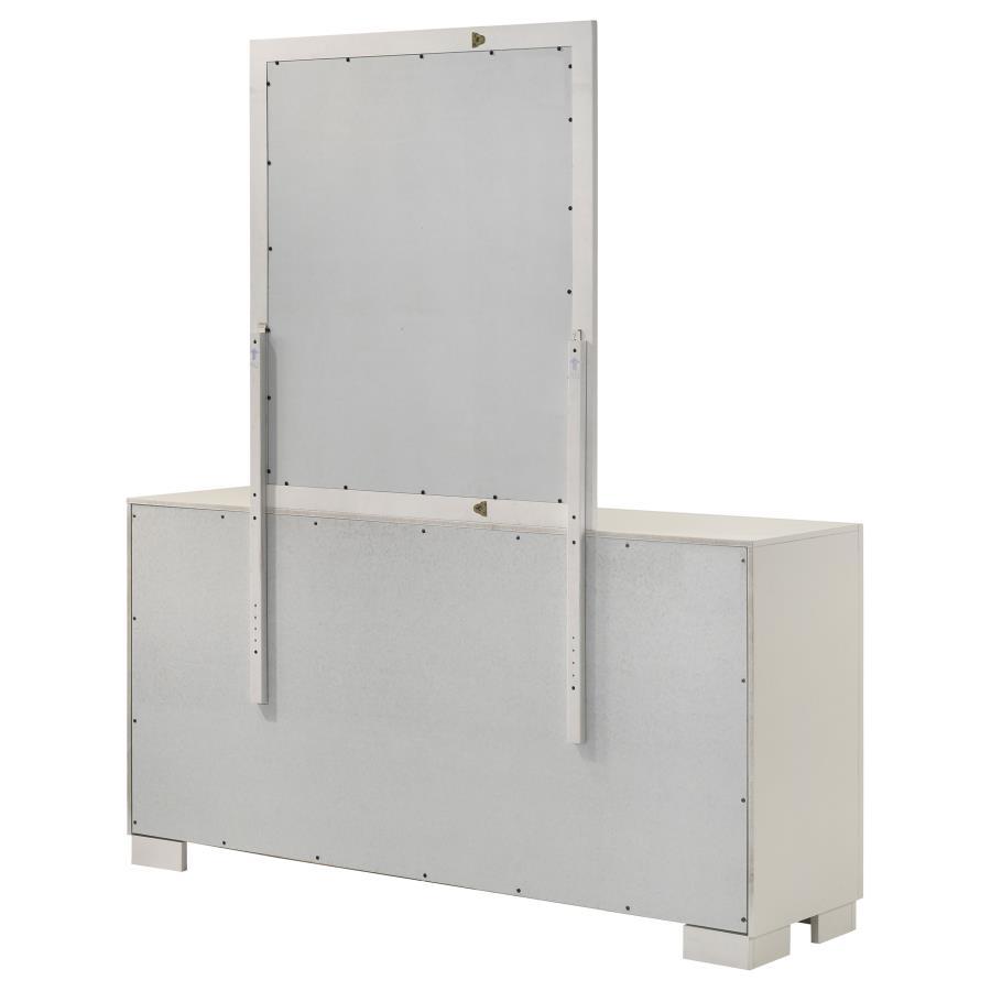 Jessica - 6 - Drawer Dresser With Mirror - Cream White Dresser & Mirror modern furniture Contempo Furniture