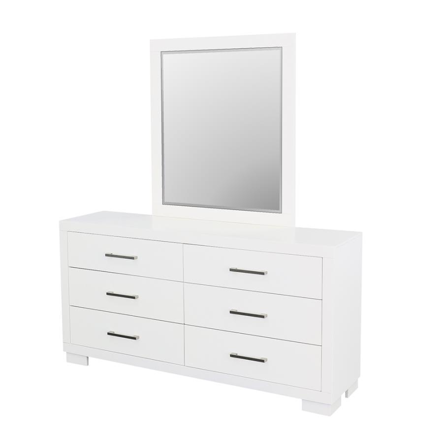 Jessica - Dresser Mirror - Cream White Mirror modern furniture Contempo Furniture