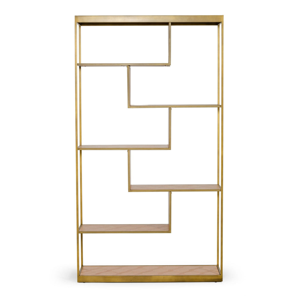 Jessica - Modern Oak & Brass Bookshelf