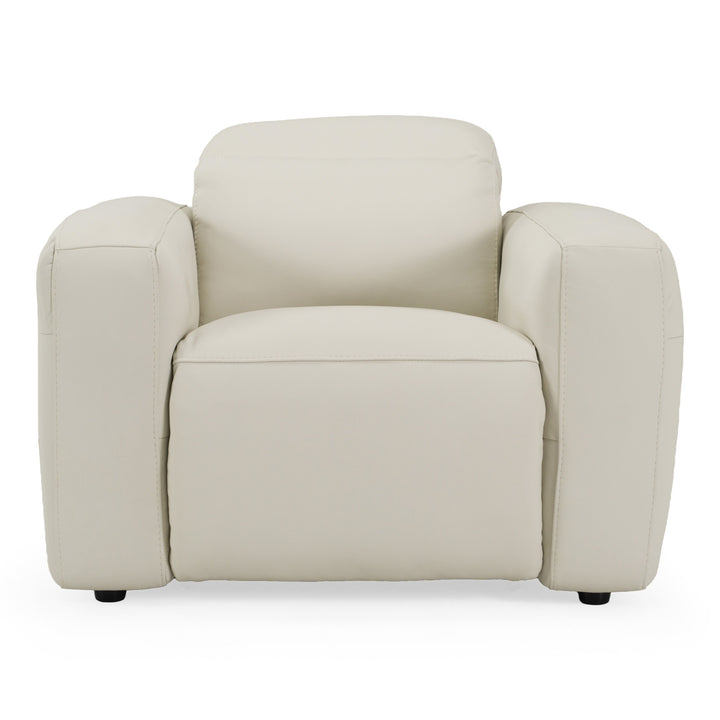 Jessop - Modern Off-White Leather Recliner Chair
