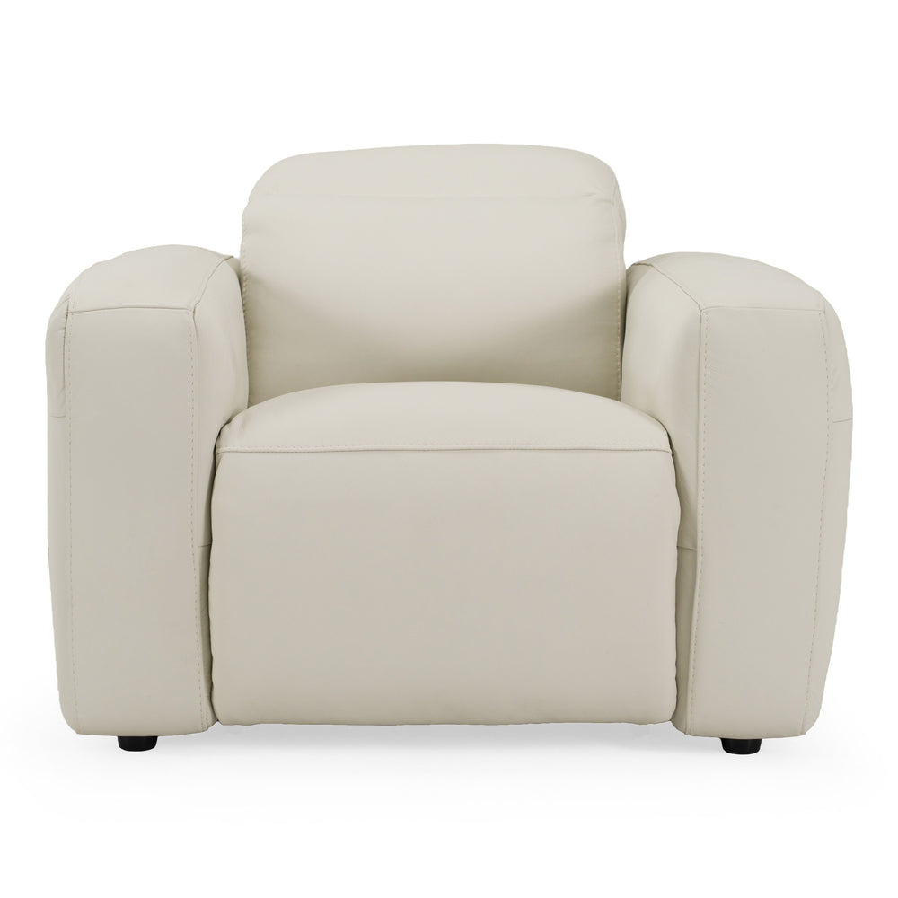 Jessop - Modern Off-White Leather Recliner Chair