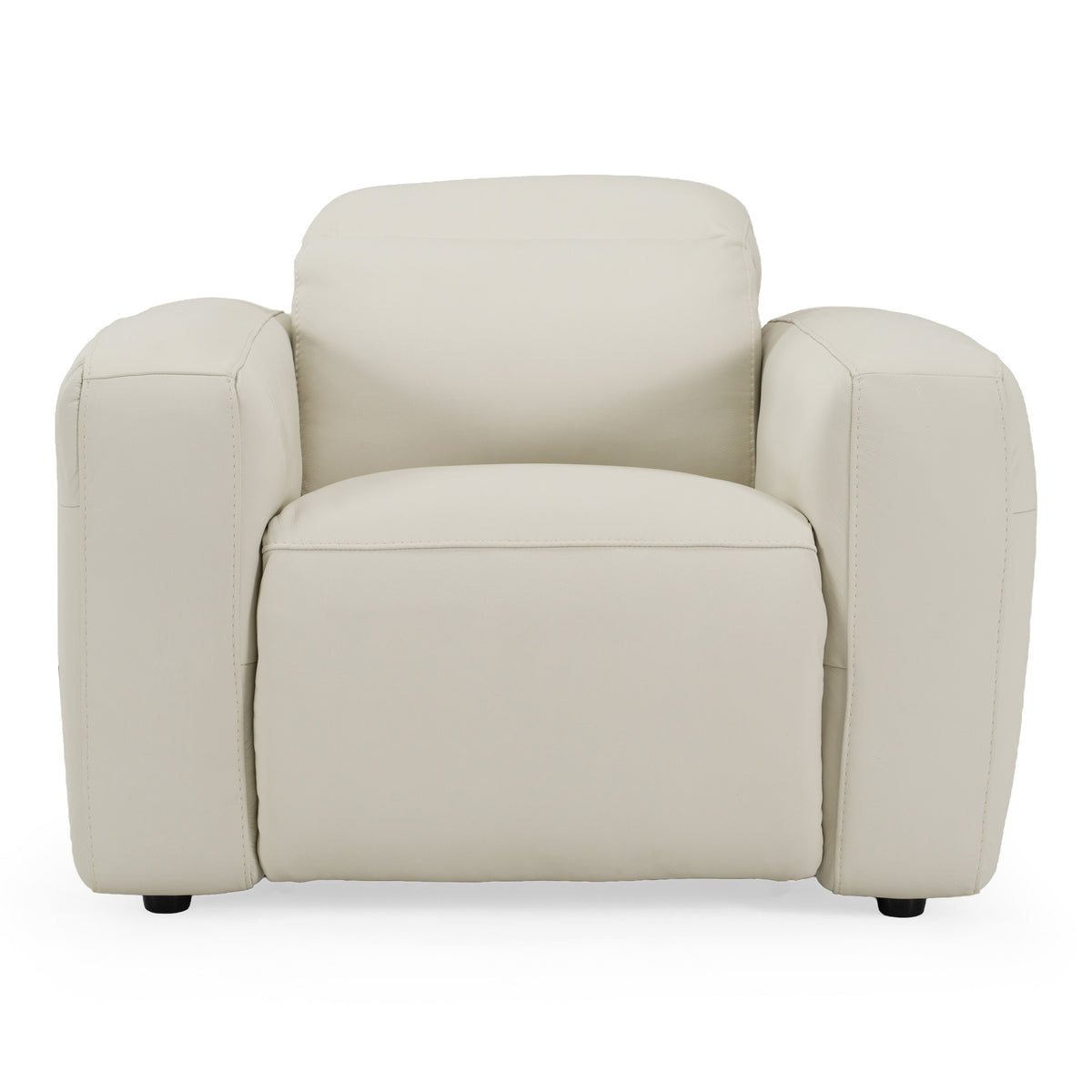 Jessop - Modern Off-White Leather Recliner Chair