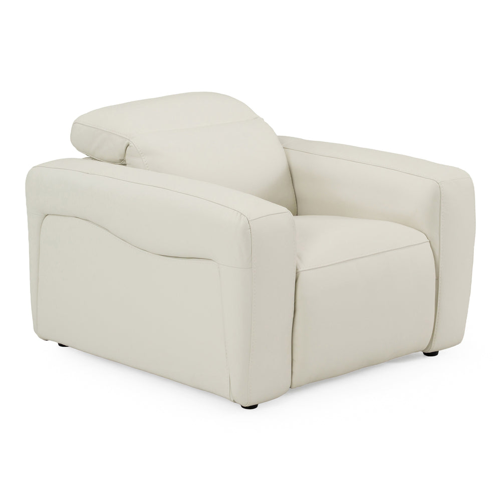 Jessop - Modern Off-White Leather Recliner Chair