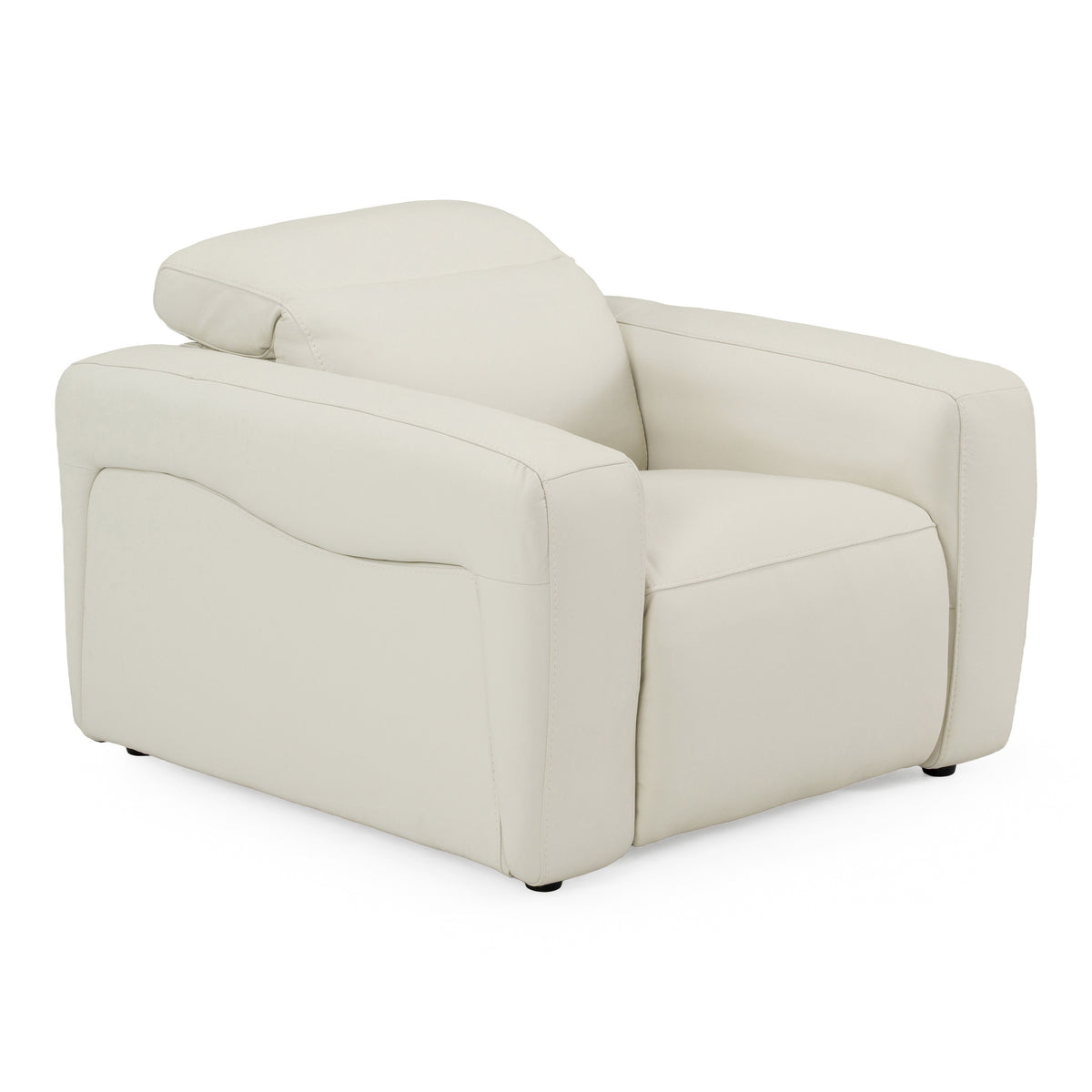 Jessop - Modern Off-White Leather Recliner Chair