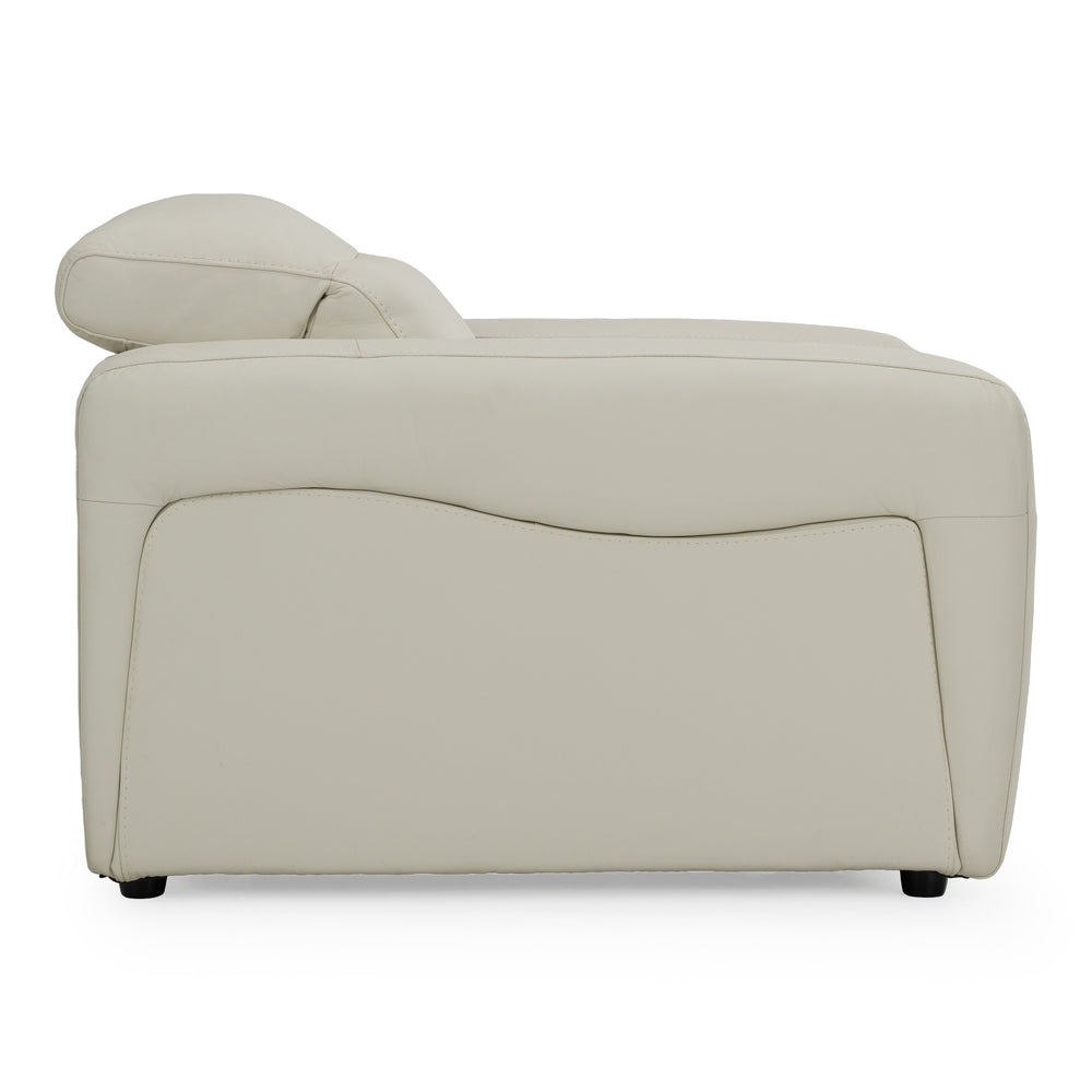 Jessop - Modern Off-White Leather Recliner Chair