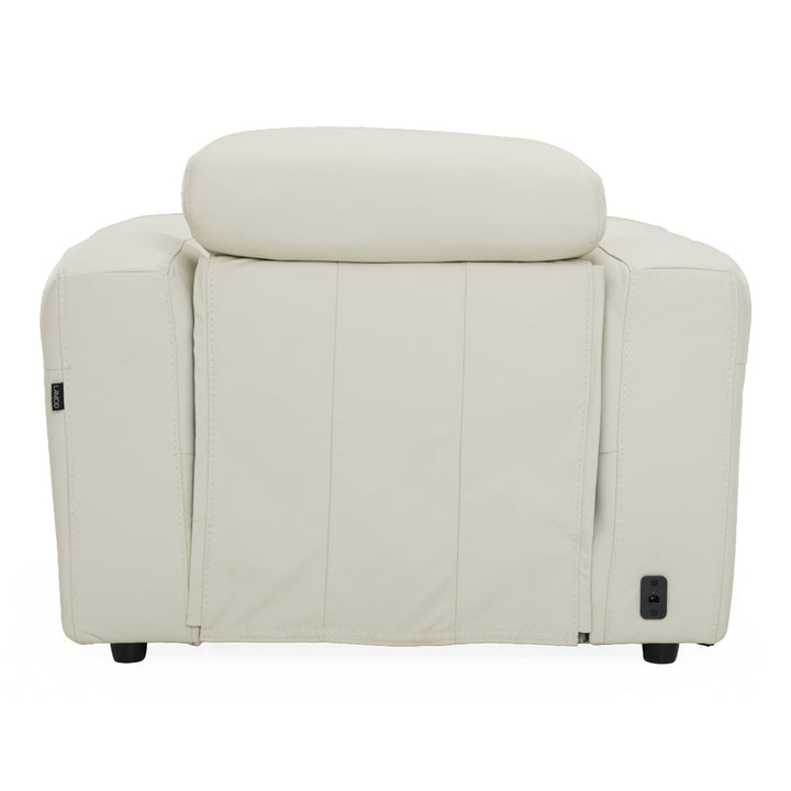 Jessop - Modern Off-White Leather Recliner Chair