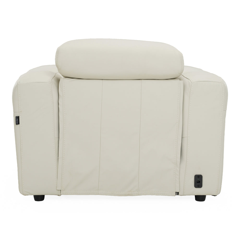 Jessop - Modern Off-White Leather Recliner Chair
