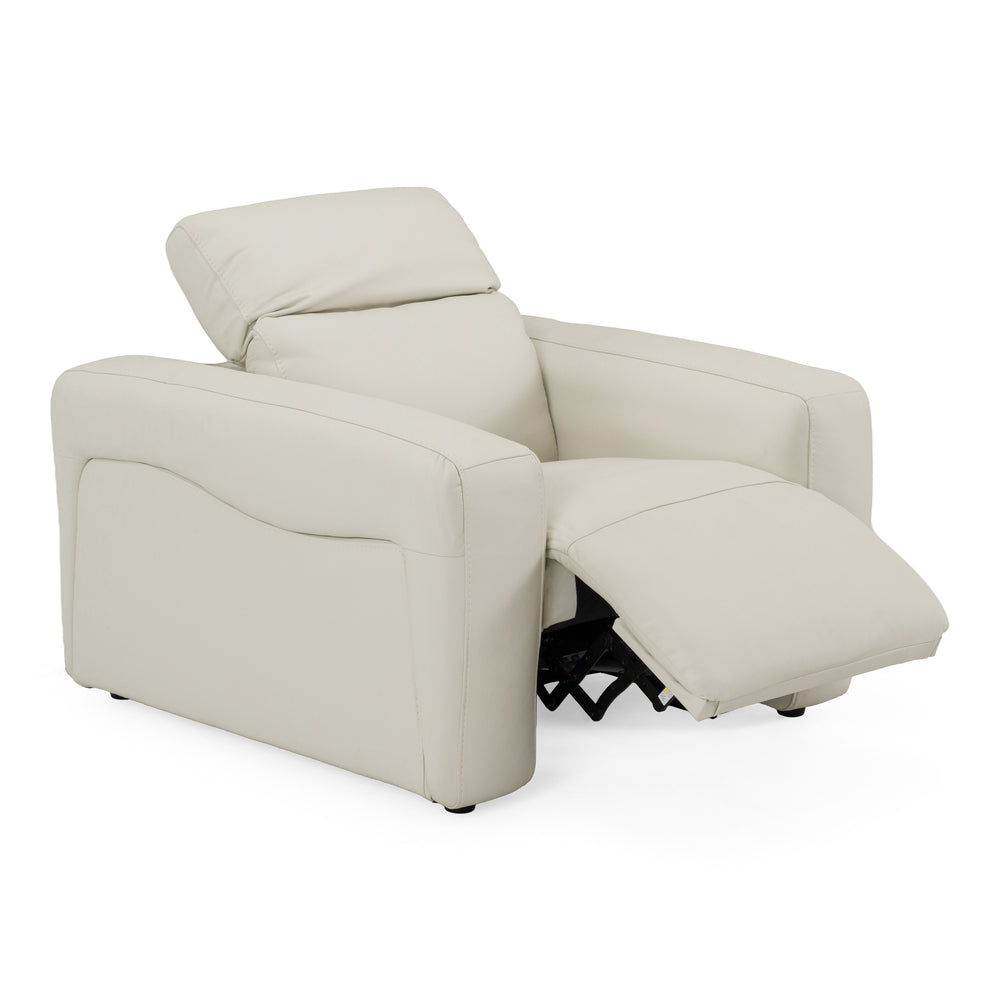 Jessop - Modern Off-White Leather Recliner Chair