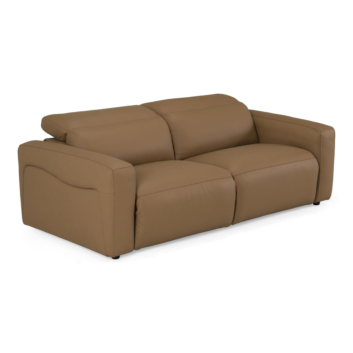 Jessop - Modern Brown Leather Sofa 2 Recliners