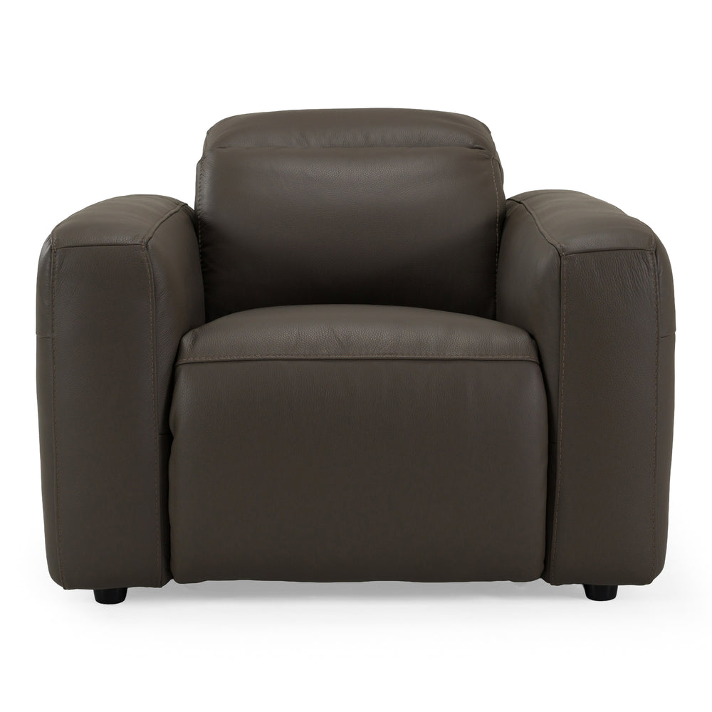 Jessop - Modern Dark Grey Leather Recliner Chair