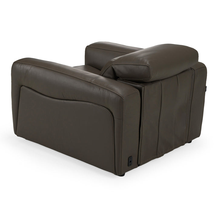 Jessop - Modern Dark Grey Leather Recliner Chair