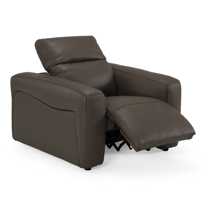 Jessop - Modern Dark Grey Leather Recliner Chair