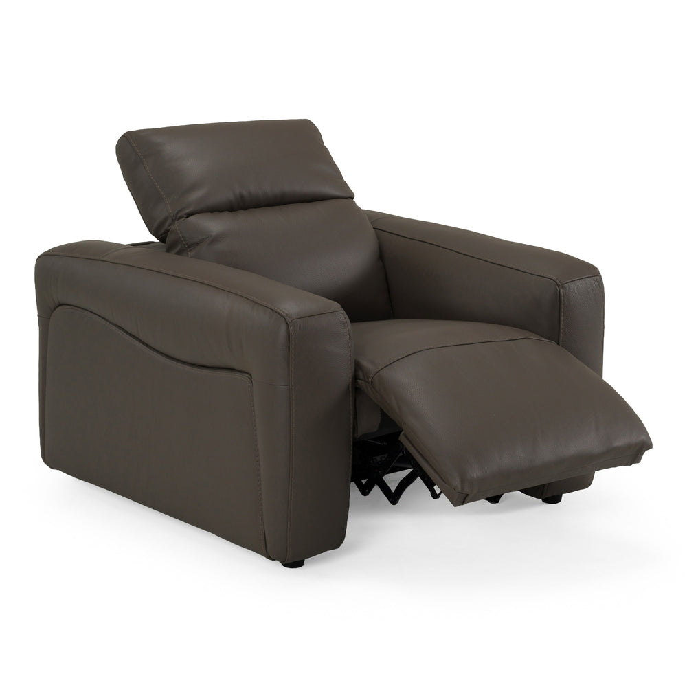 Jessop - Modern Dark Grey Leather Recliner Chair
