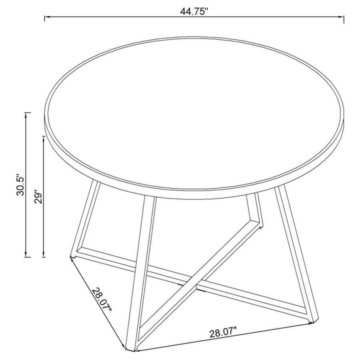 Jillian - Round Mirror Top Dining Table - Black Nickel Dining Table modern furniture Contempo Furniture