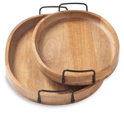 Jocelyne Tray (Set of 2) - Dark Brown Trays modern furniture Contempo Furniture