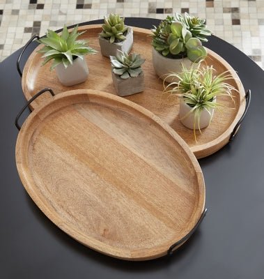 Jocelyne Tray (Set of 2) - Dark Brown Trays modern furniture Contempo Furniture