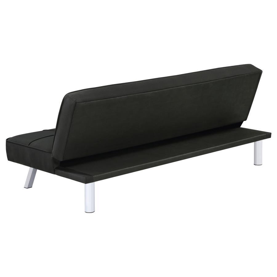 Joel - Upholstered Tufted Convertible Sofa Bed - Black Futon Sofa modern furniture Contempo Furniture