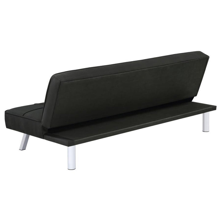 Joel - Upholstered Tufted Convertible Sofa Bed - Black Futon Sofa modern furniture Contempo Furniture