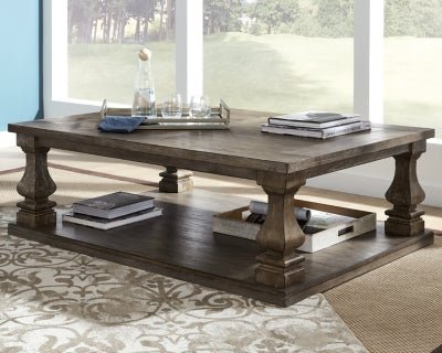 Johnelle Coffee Table - Gray Cocktail Table modern furniture Contempo Furniture