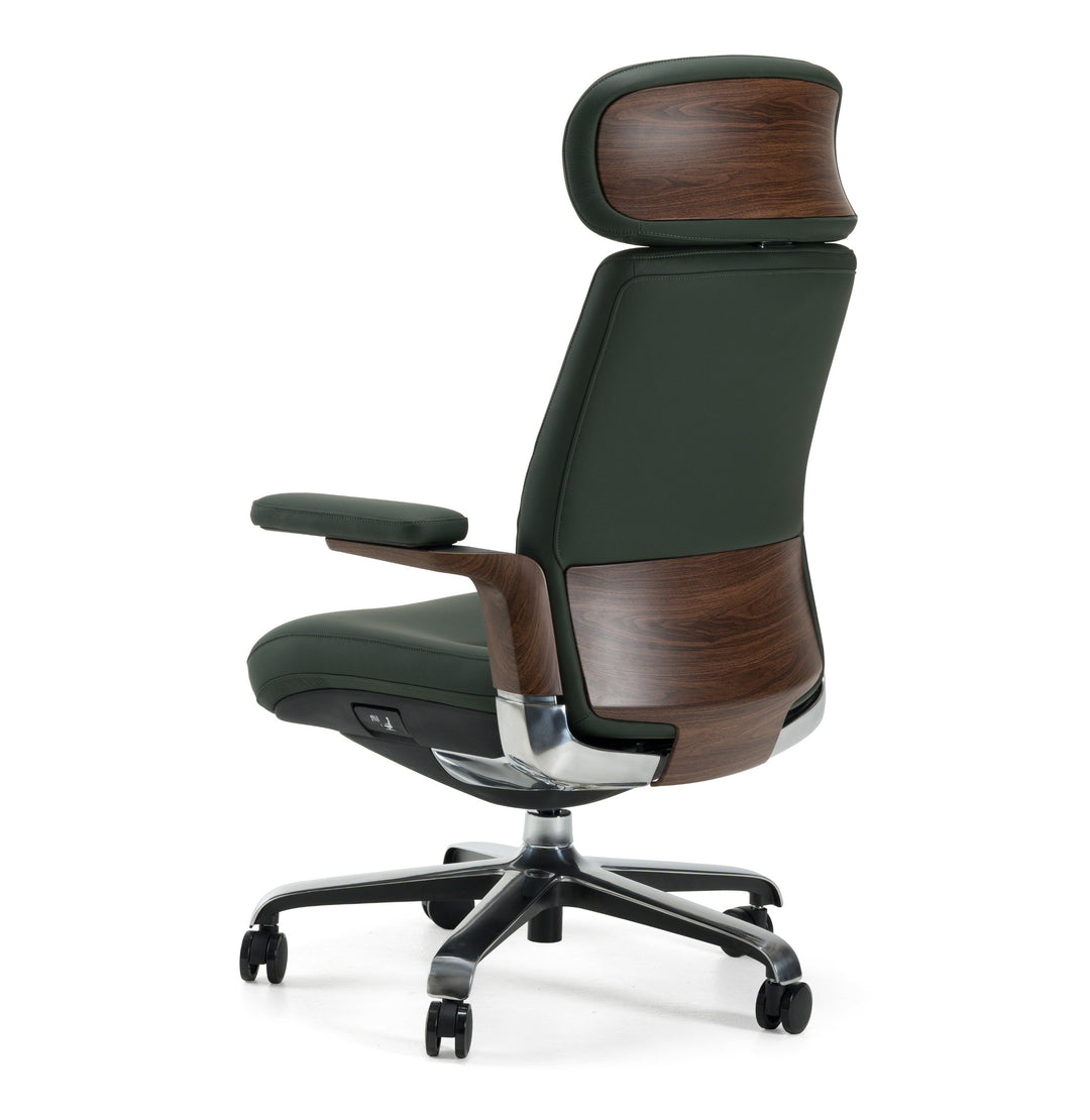 Johnson  Modern Green Leather Executive Office Chair
