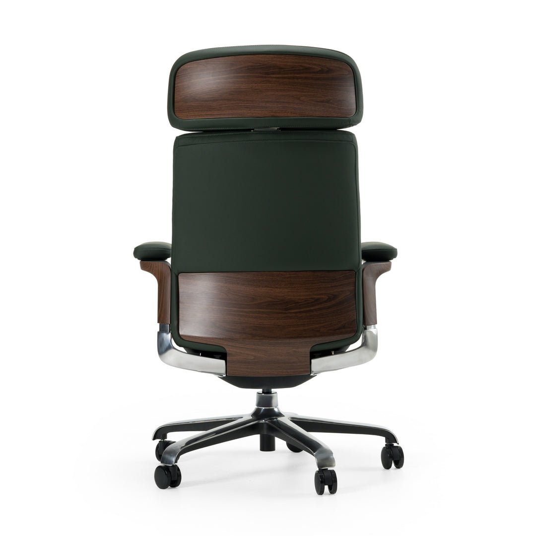 Johnson  Modern Green Leather Executive Office Chair