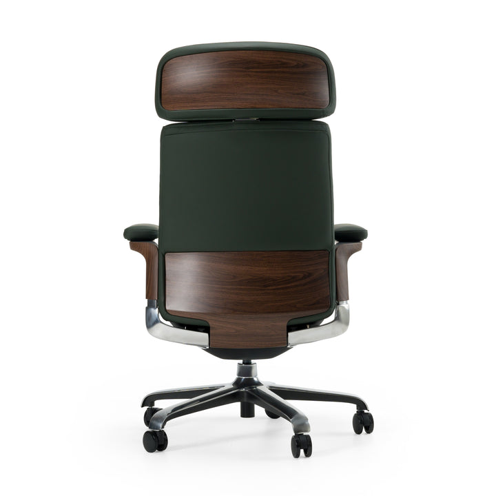 Johnson  Modern Green Leather Executive Office Chair