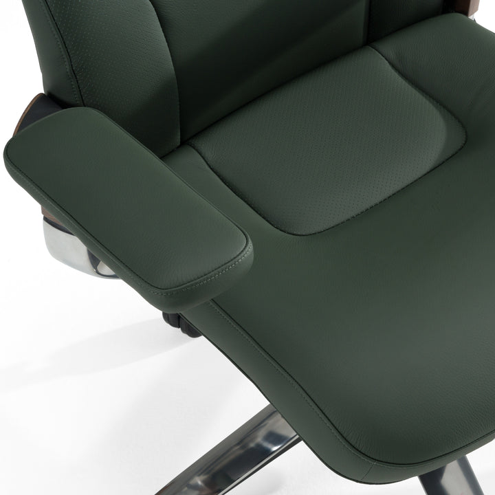 Johnson  Modern Green Leather Executive Office Chair