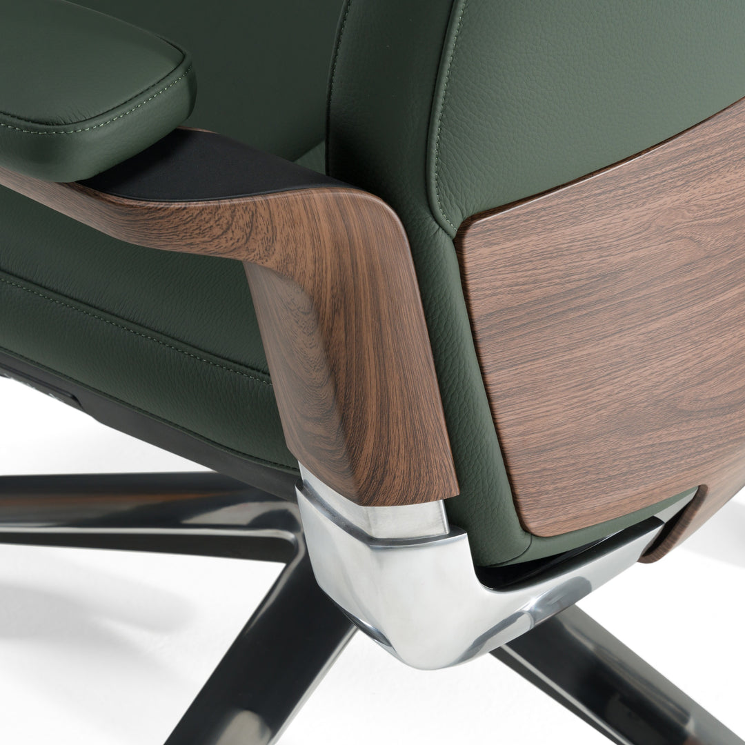 Johnson  Modern Green Leather Executive Office Chair