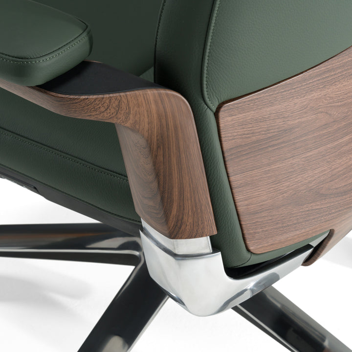 Johnson  Modern Green Leather Executive Office Chair