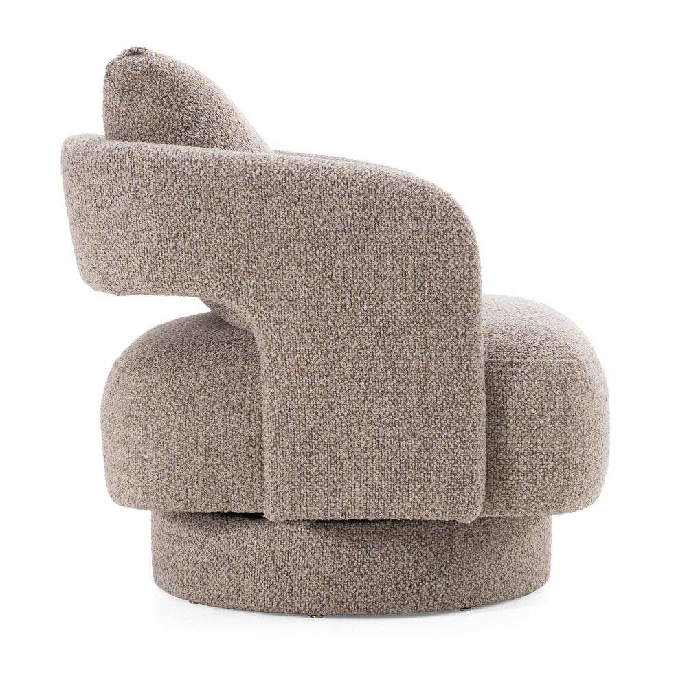 Johnny - Modern Brown Fabric Accent Chair - View 2