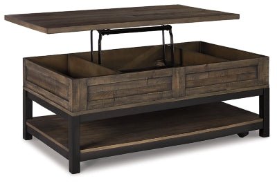 Johurst Coffee Table with Lift Top - Dark Gray Cocktail Table modern furniture Contempo Furniture