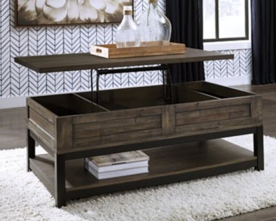 Johurst Coffee Table with Lift Top - Dark Gray Cocktail Table modern furniture Contempo Furniture