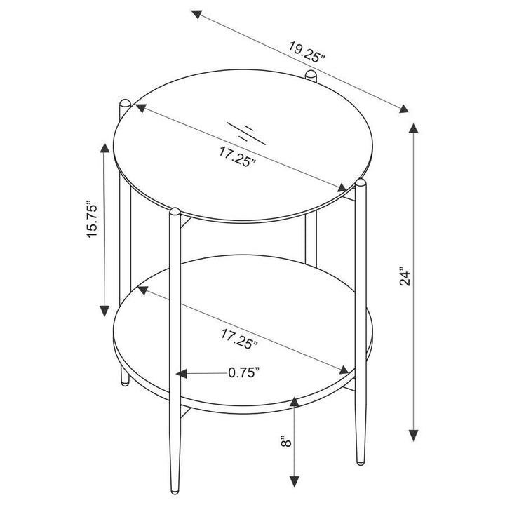 Jonelle - 2 Piece Round Coffee And End Table Set - Gold / Smoke Table Set modern furniture Contempo Furniture