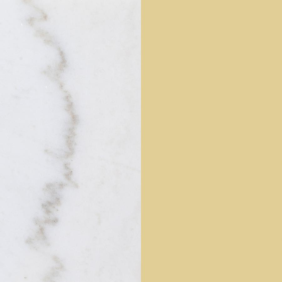 Jonelle - Round Glass Top End Table White Marble Shelf Gold - Smoke End Table modern furniture Contempo Furniture