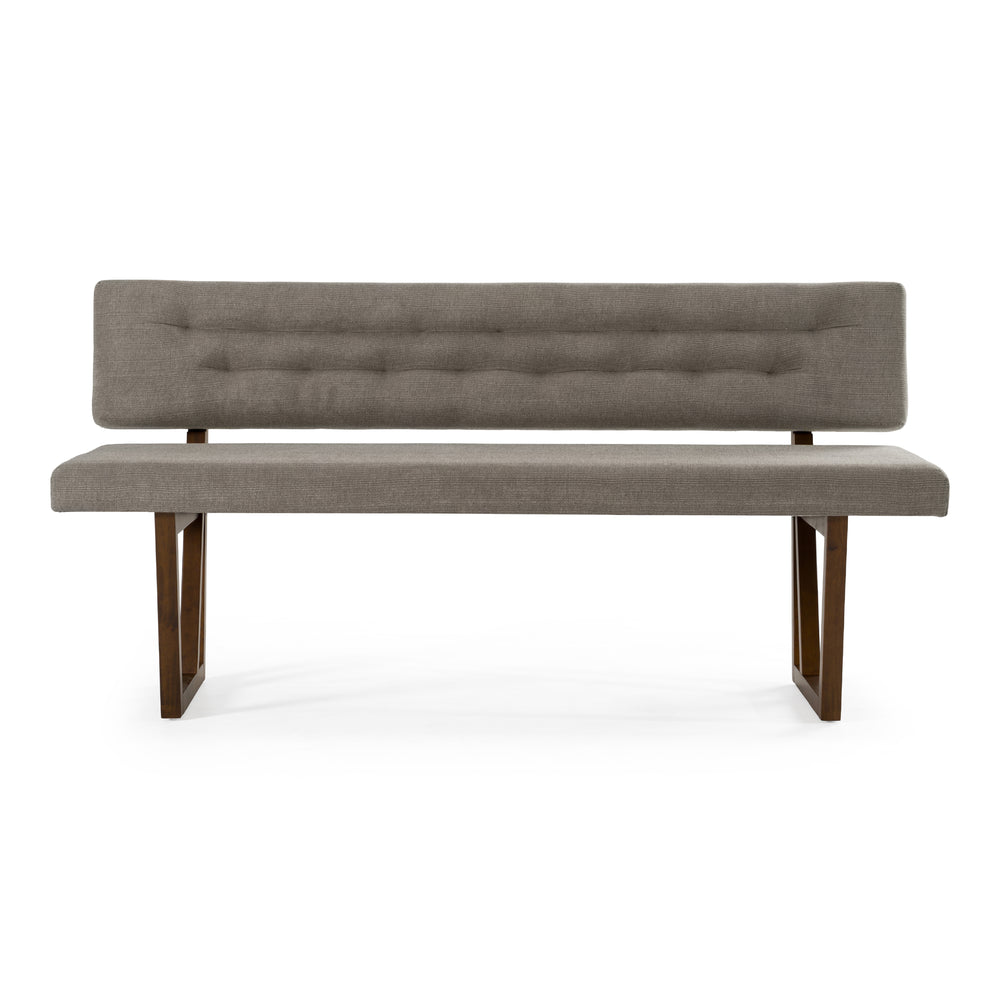 Jordan Modern Grey & Walnut Dining Bench - View 2
