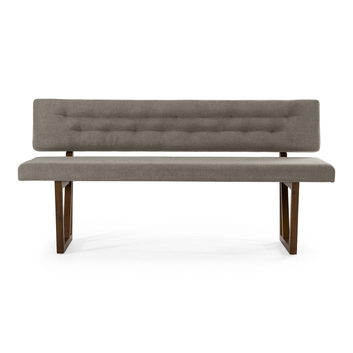 Jordan Modern Grey & Walnut Dining Bench - View 2