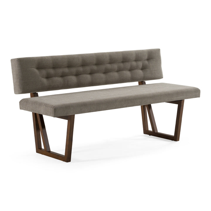 Jordan Modern Grey  and  Walnut Dining Bench