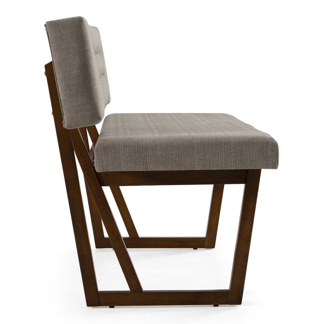 Jordan Modern Grey  and  Walnut Dining Bench