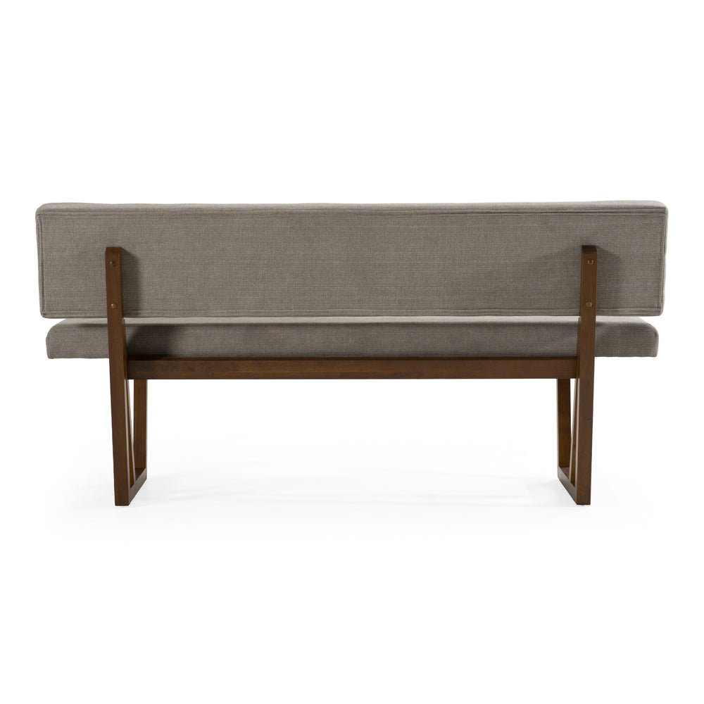 Jordan Modern Grey & Walnut Dining Bench - View 4