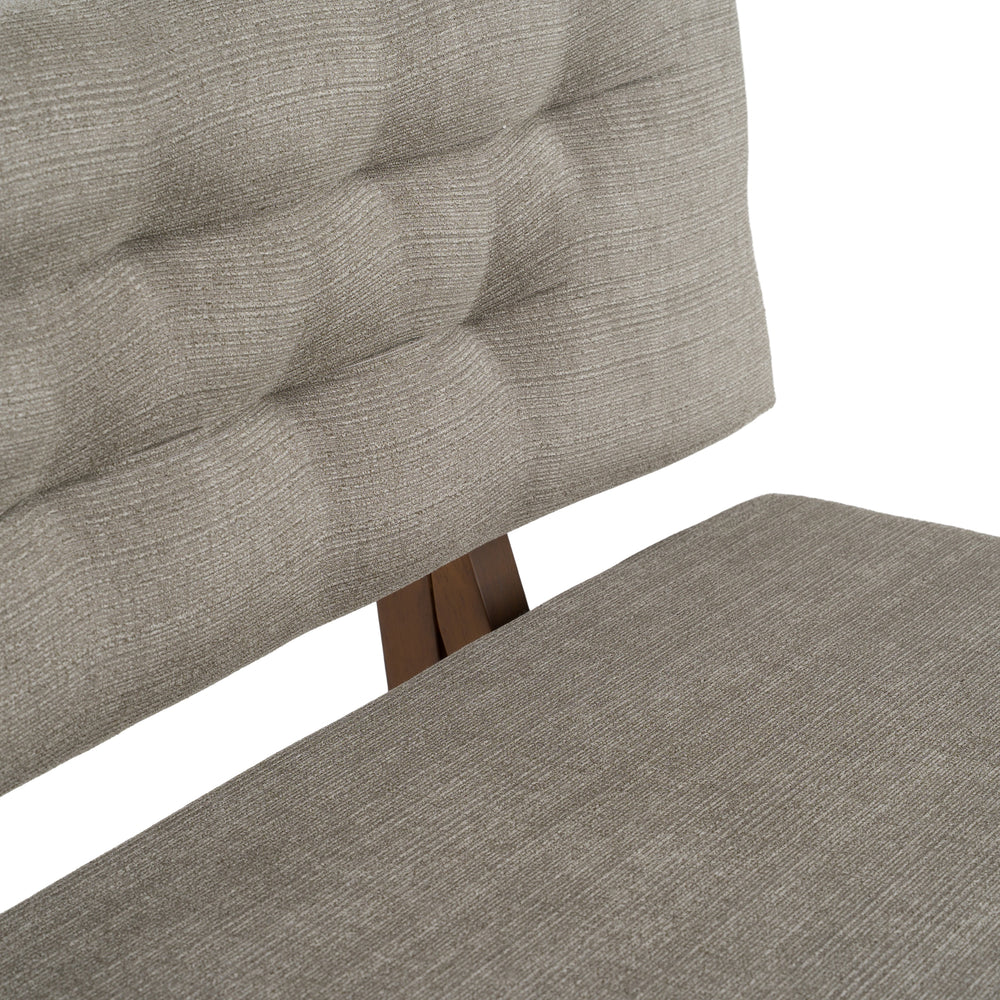 Jordan Modern Grey & Walnut Dining Bench - View 5