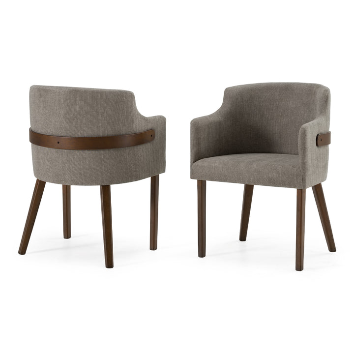 Jordan Modern Grey &amp; Walnut Dining Chair (Set of 2)